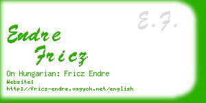 endre fricz business card